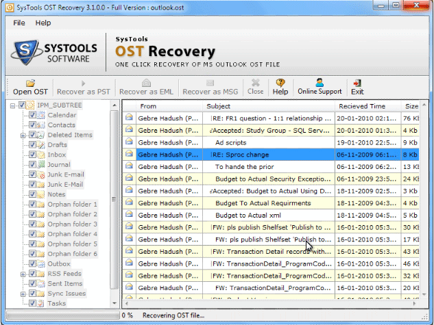 How to Open OST Database 3.6
