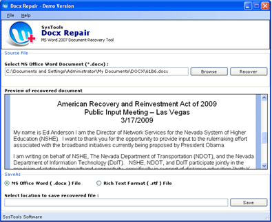 Screenshot of Open Docx File Open Docx File screenshot